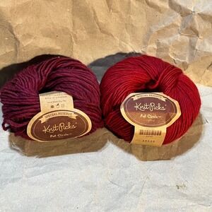 Knit Picks 200g Full Circle Wool Yarn Red Burgundy Bulky Weight Special Reserve